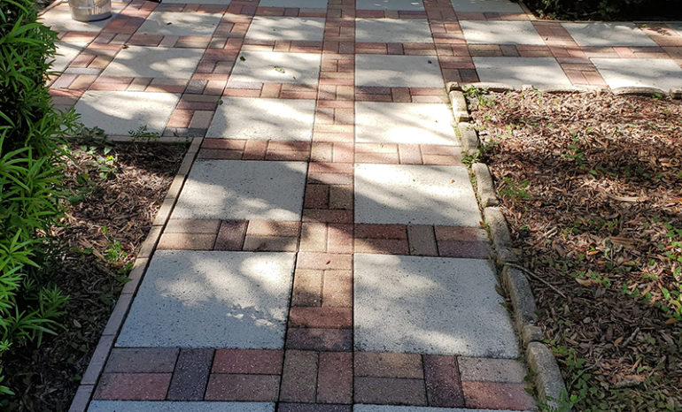 landscape paver cleaning before